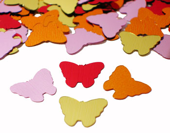 butterfly confetti, red orange pink and gold by the pound or pack